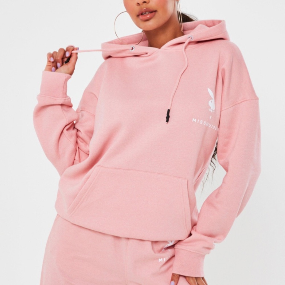 Playboy x Missguided pink hoodie